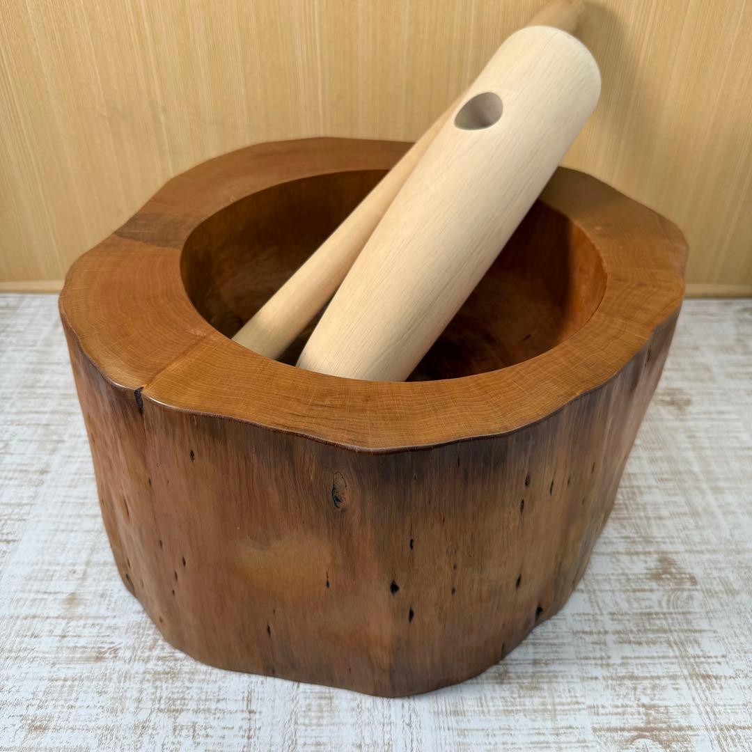 臼と杵 餅つき ミニうす 天然木 餅つき 1寸市原木工所