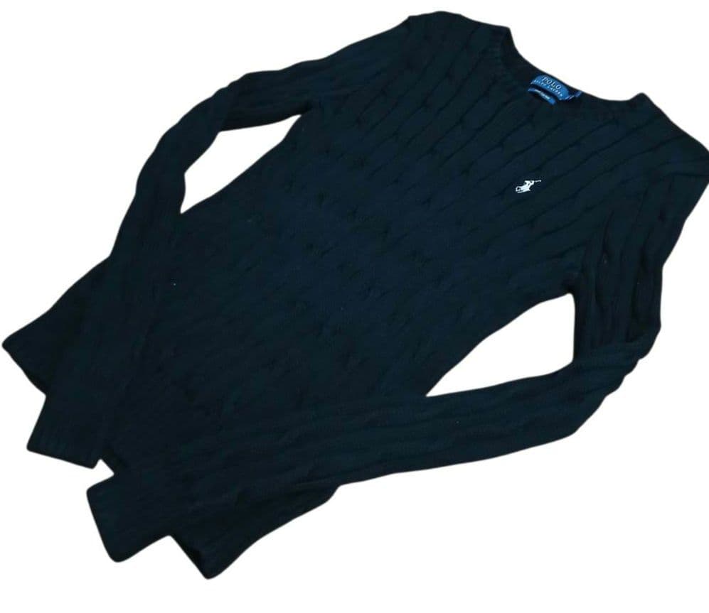 ラルフローレンピマコットン ケーブル編みニットセーター現行品S・POLO