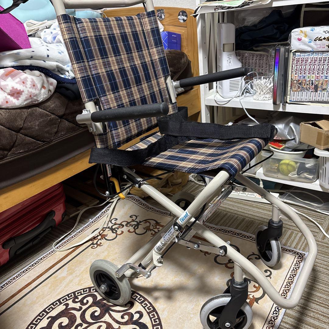 FaceOff 介助用車椅子 チェック柄折り畳み