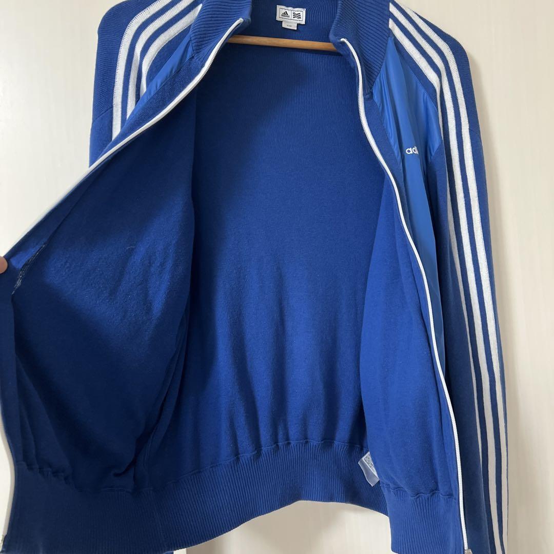 adidas ジップアップジャケット 青