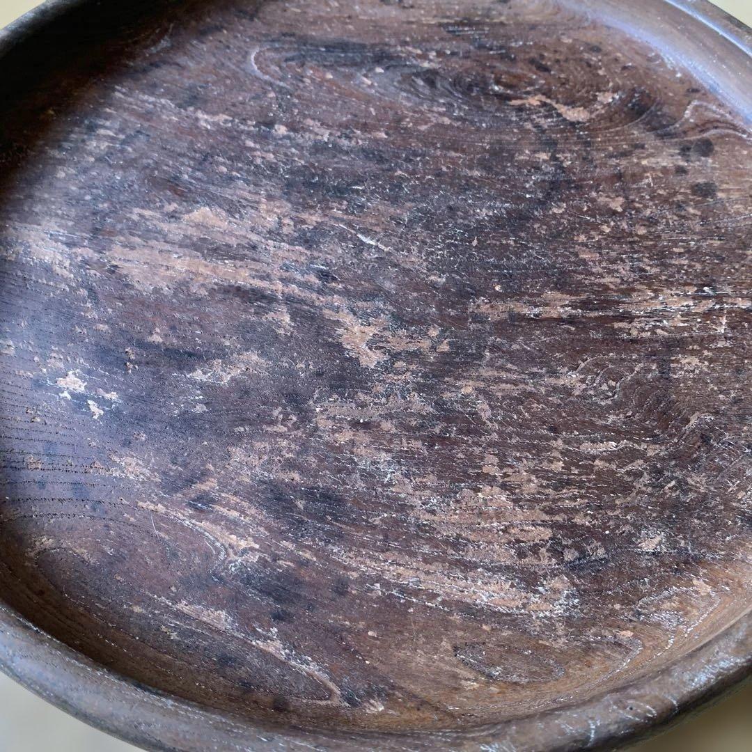 くりぬき盆 丸盆 アンティーク 古道具 茶道具 茶道具 木製丸盆 古い くりぬき盆 古道具 アンティーク お盆