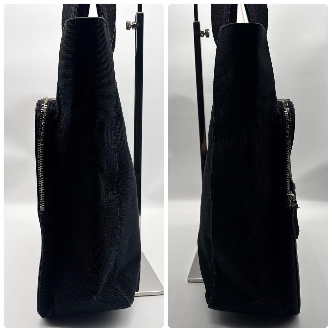良品 Poul Smith レザー×キャンバス トートバッグ ブラック 普段使い 良品 Poul Smith レザー×キャンバス トートバッグ ブラック 普段使い