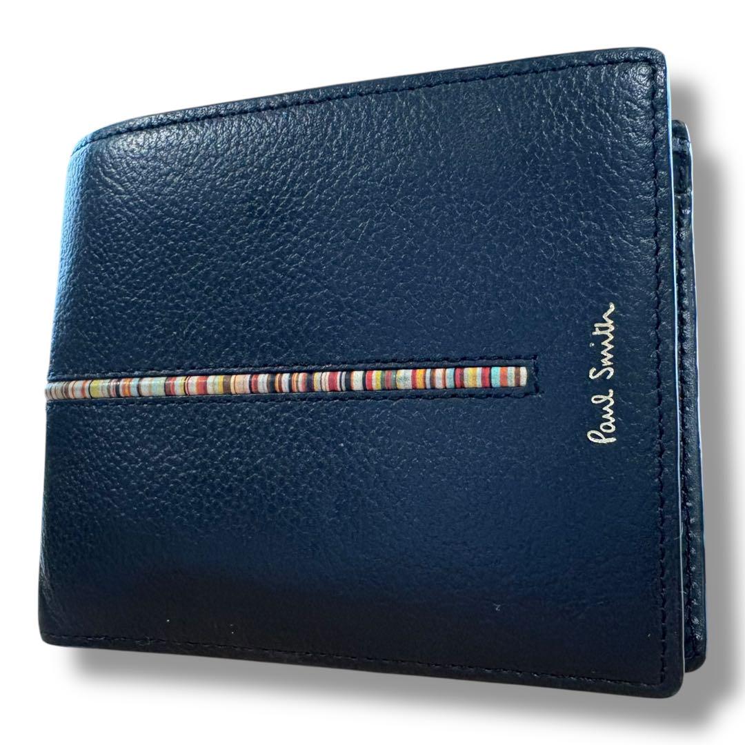 Paul Smith ポールスミス 二つ折り財布 マルチカラー ブラック 黒