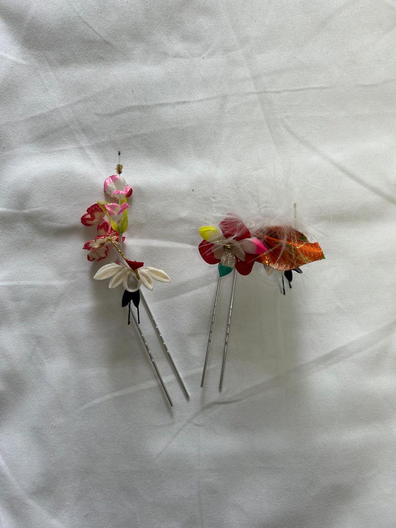 美品⭐︎七五三　7歳用ピンクの着物セット　着物・帯・小物・草履・髪飾りのフルセット
