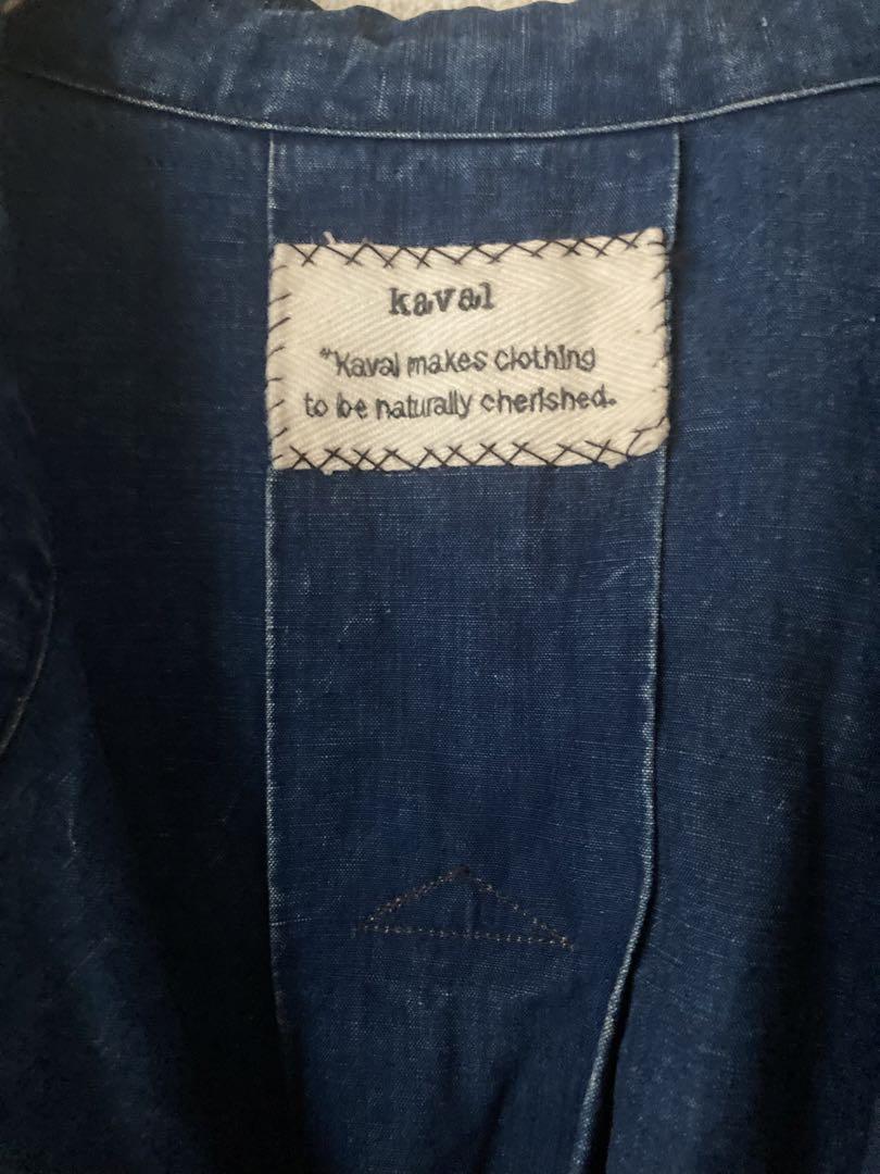 kaval indigo hard wash shop coat M