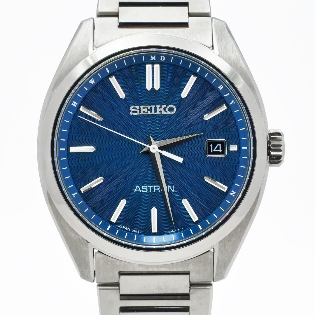 極美品 セイコーアストロン オリジンソーラー電波 SBXY031 ブルー チタン