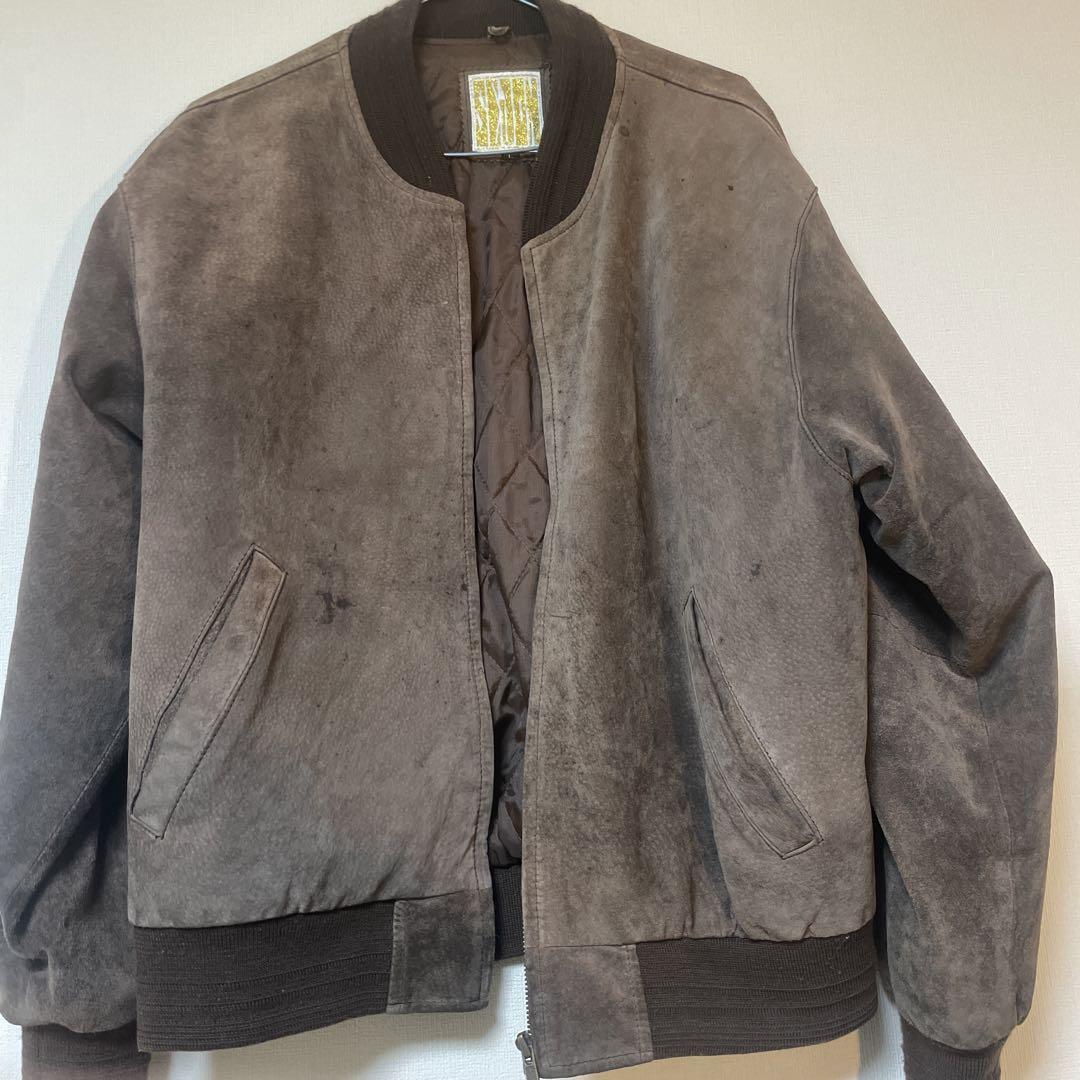 ブランド品 通販サイト 90s VINTAGE メルカリ - USED 古着 ブルゾン ピッグスエードジャケット 本革 ジャケット・アウター