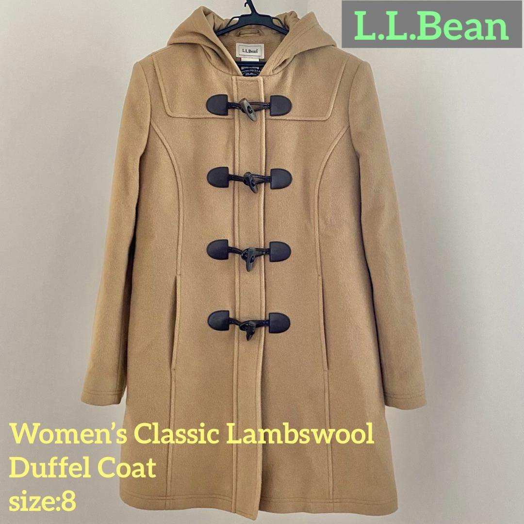 【美品】古着 L.L.Bean ラムウール・ダッフルコート キャメル サイズ8