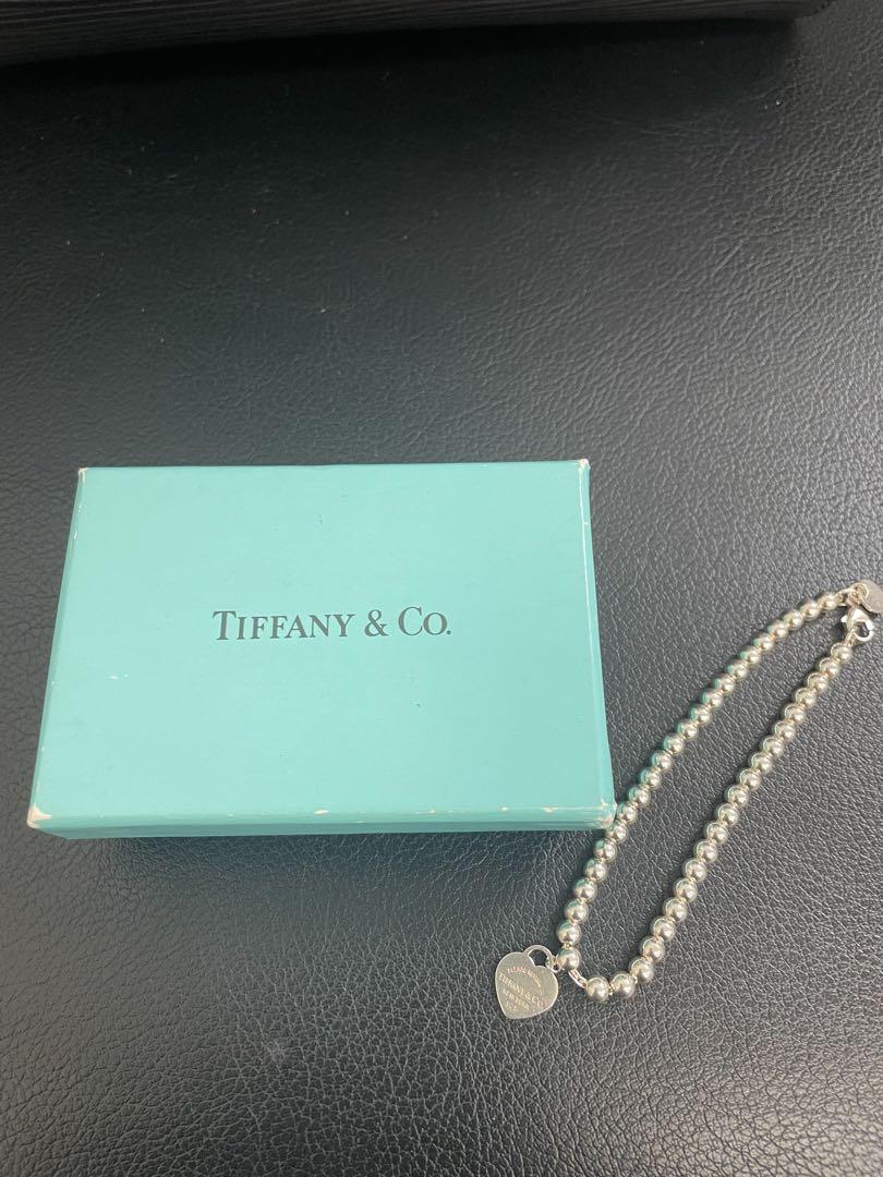 Tiffany ティファニー ブルー ハート タグ ビーズ ブレスレット