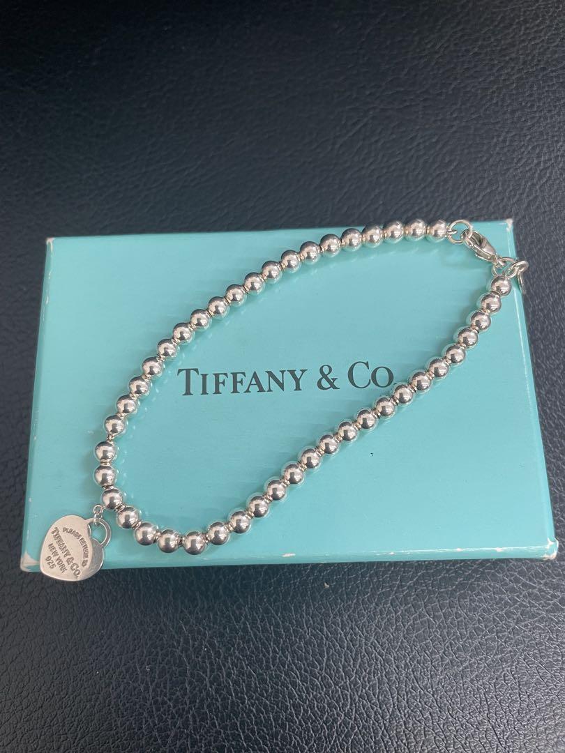 Tiffany ティファニー ブルー ハート タグ ビーズ ブレスレット