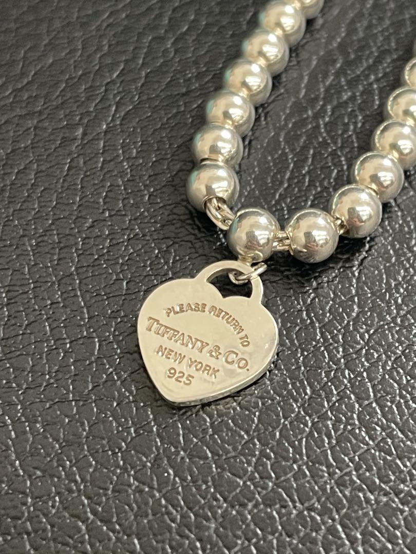 Tiffany ティファニー ブルー ハート タグ ビーズ ブレスレット