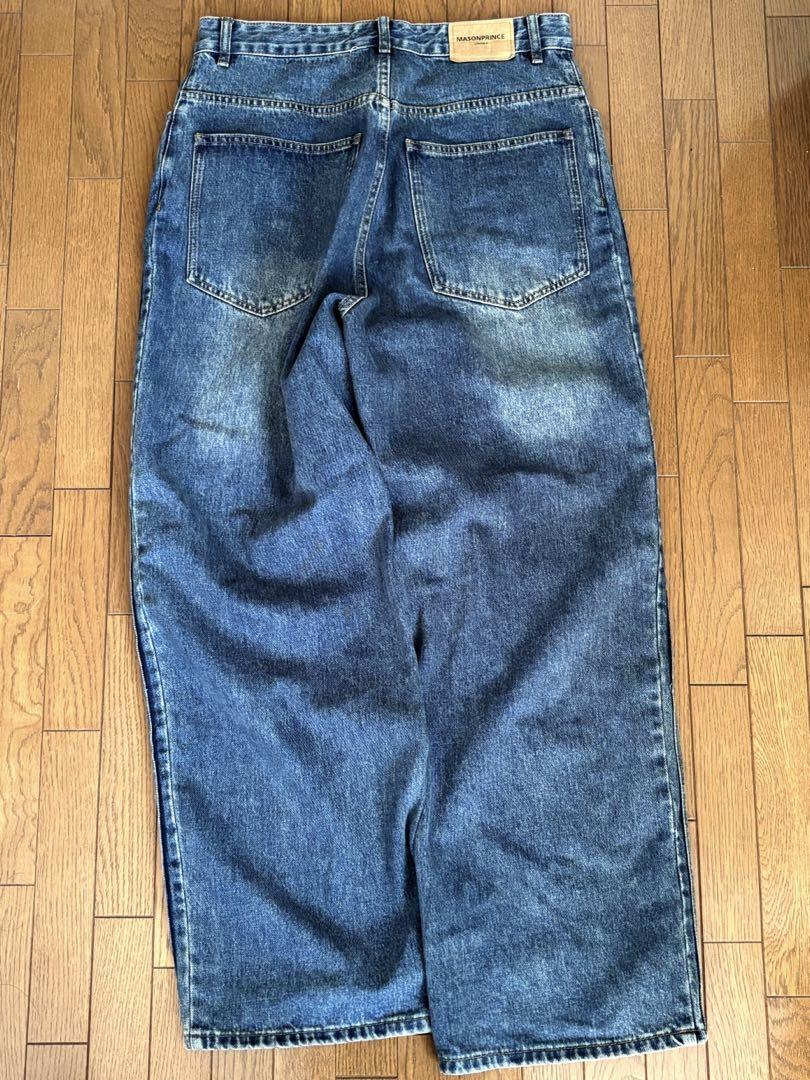 MASONPRINCE 加工ワイドデニムパンツ XL