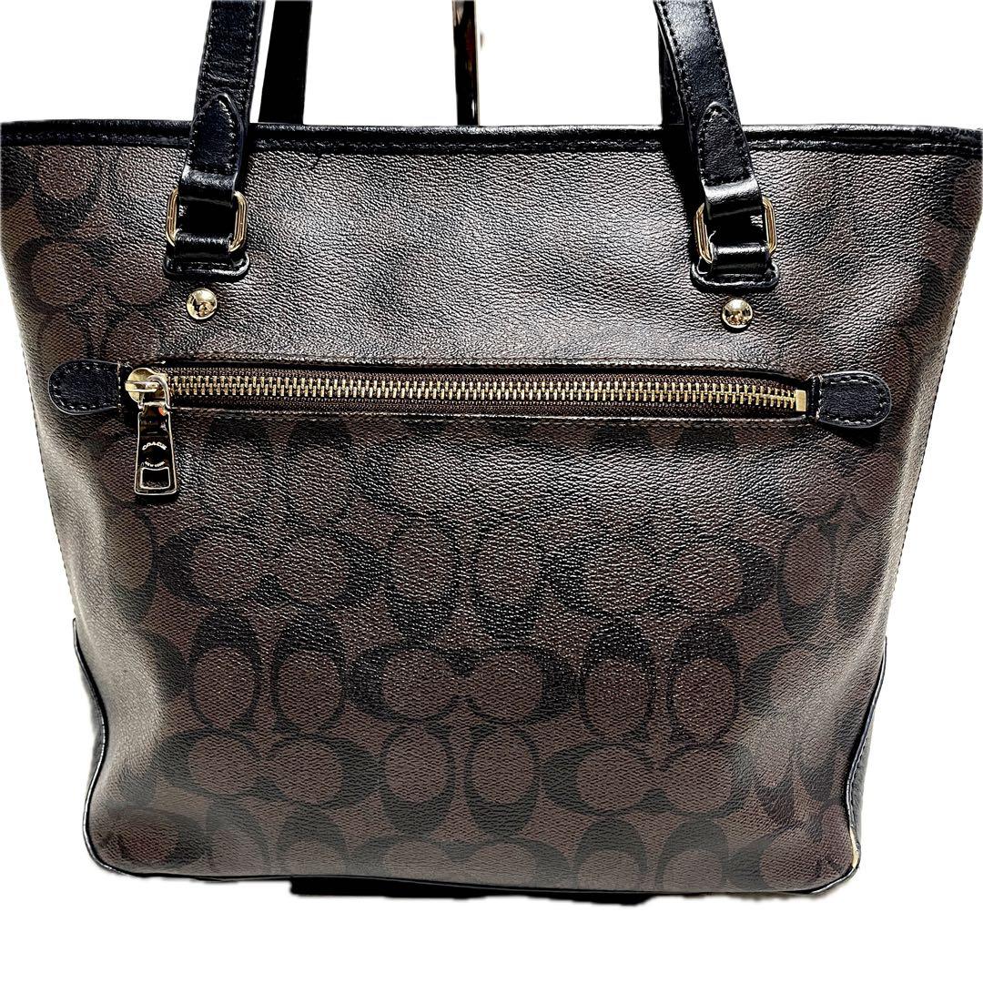 COACH シグネチャー トートバッグ PVC ダークブラウン コーチ