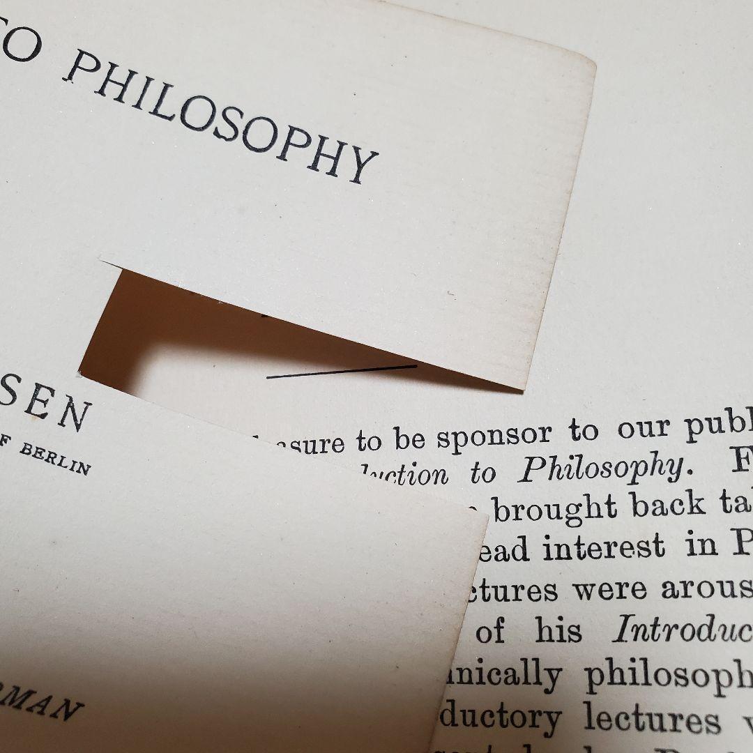 洋書 INTRODUCTION to PHILOSOPHY/PAULSEN