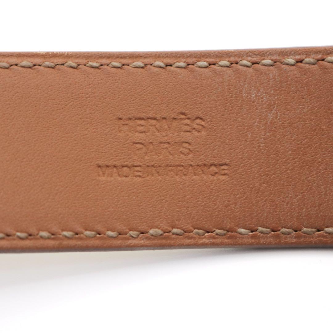 【極美品】エルメス レザーブレスレット コリエ・ド・シアン 24 ホワイト Z刻