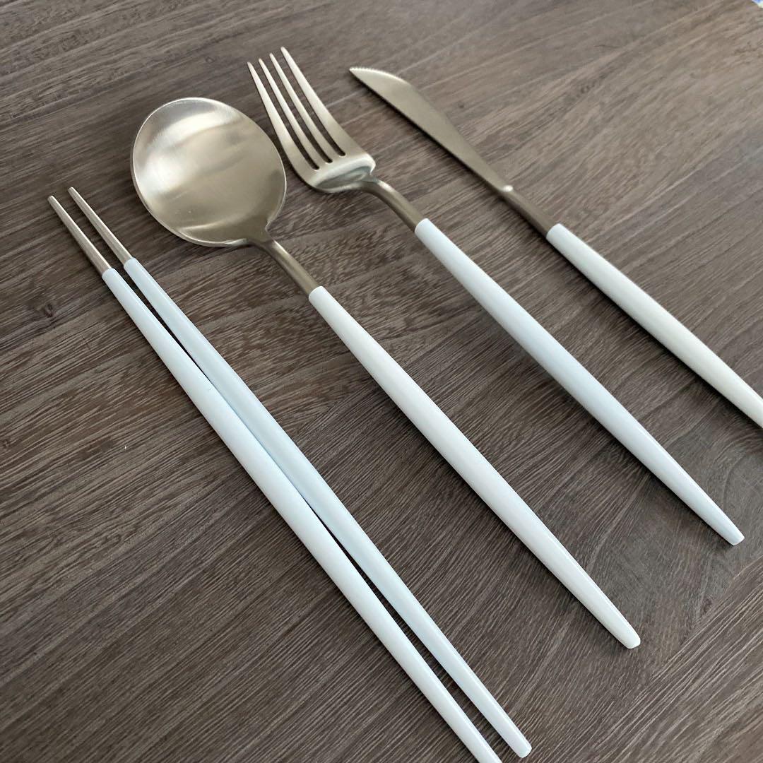 【ホワイト×シルバー】インスタ映え！オシャレなカトラリー！