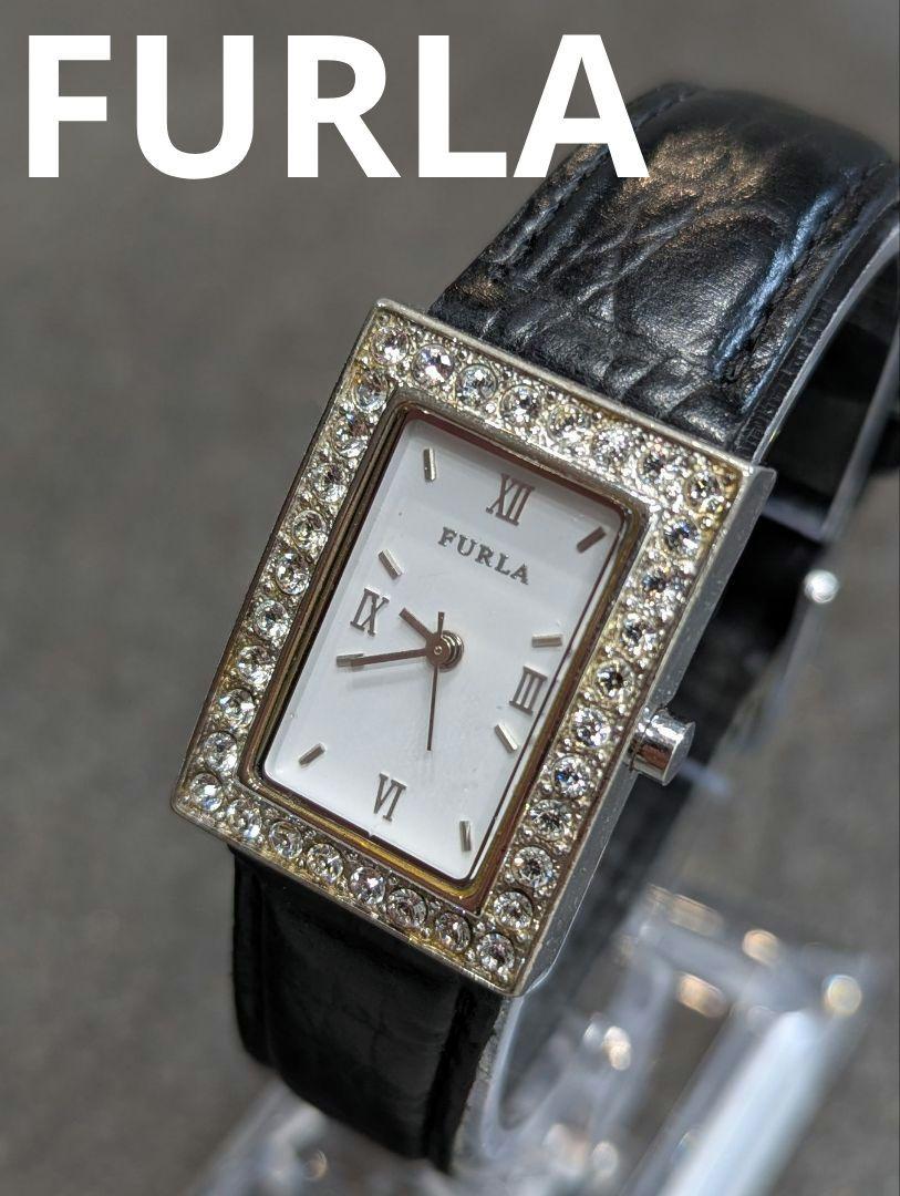 電池交換済み FURLA フルラ 腕時計 レクタンギュラー シルバー