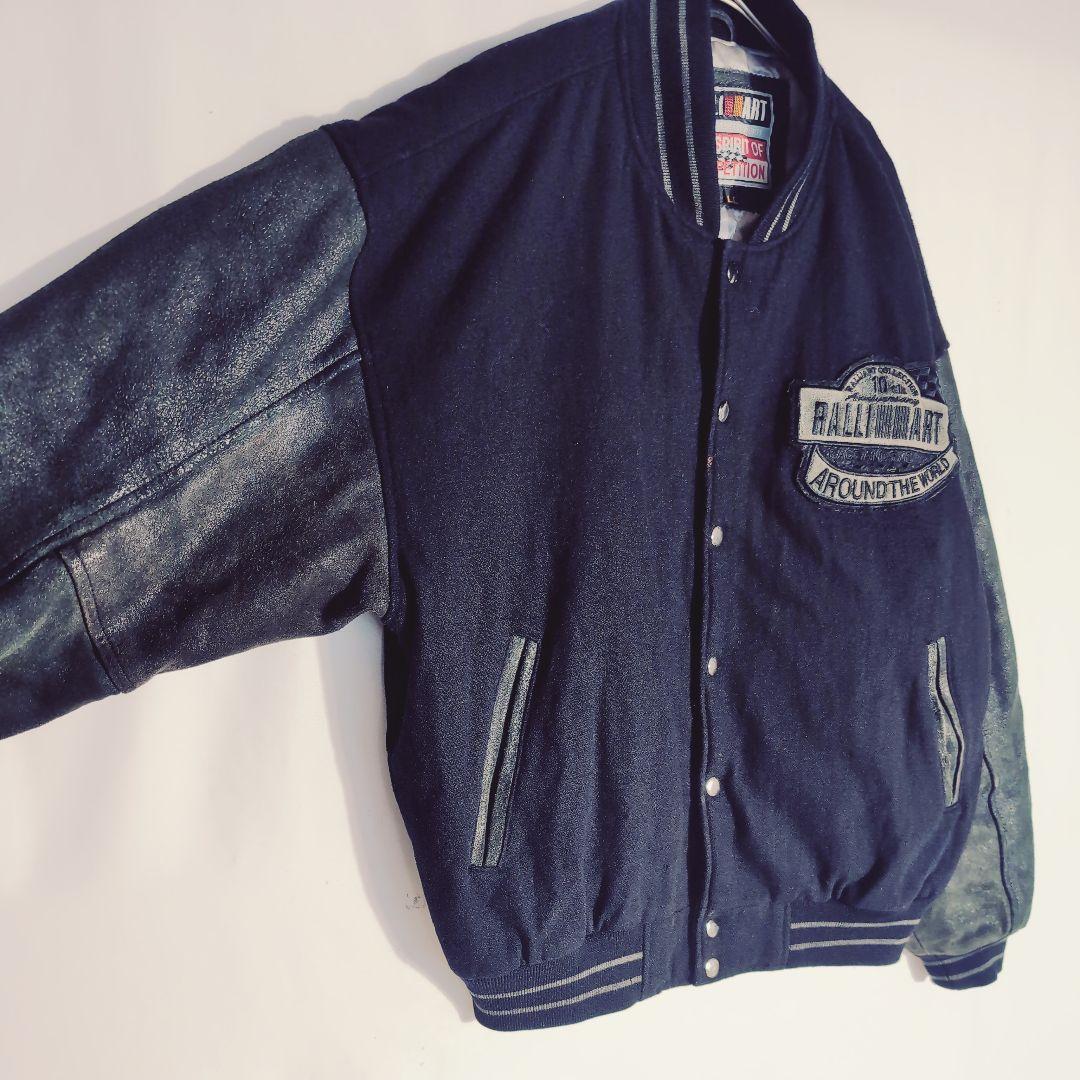 【Wrangler】スタジャン 袖レザー Wワッペン Lサイズ ヴィンテージ Wrangler】スタジャン 袖レザー Wワッペン Lサイズ ヴィンテージ