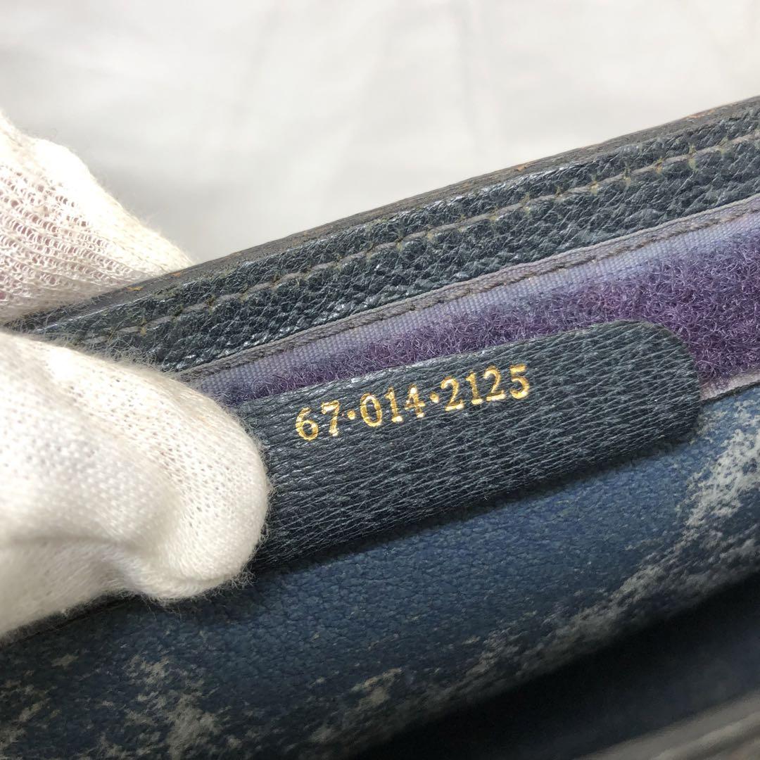 GUCCI オールドグッチ ミニバッグ ポーチ シェリーライン GG柄 ネイビー