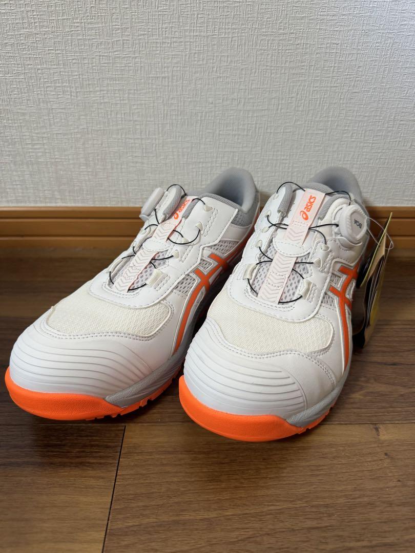 ASICS 安全靴 BOAクロージャー ホワイト/オレンジ