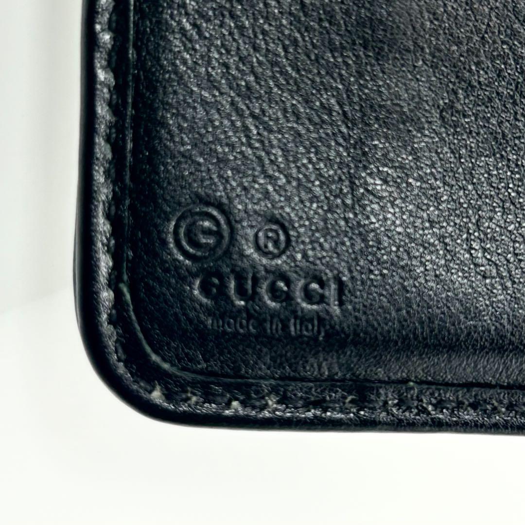 ✨極美品✨GUCCI　二つ折り 財布　マイクロ グッチ シマ　ラウンドファスナー