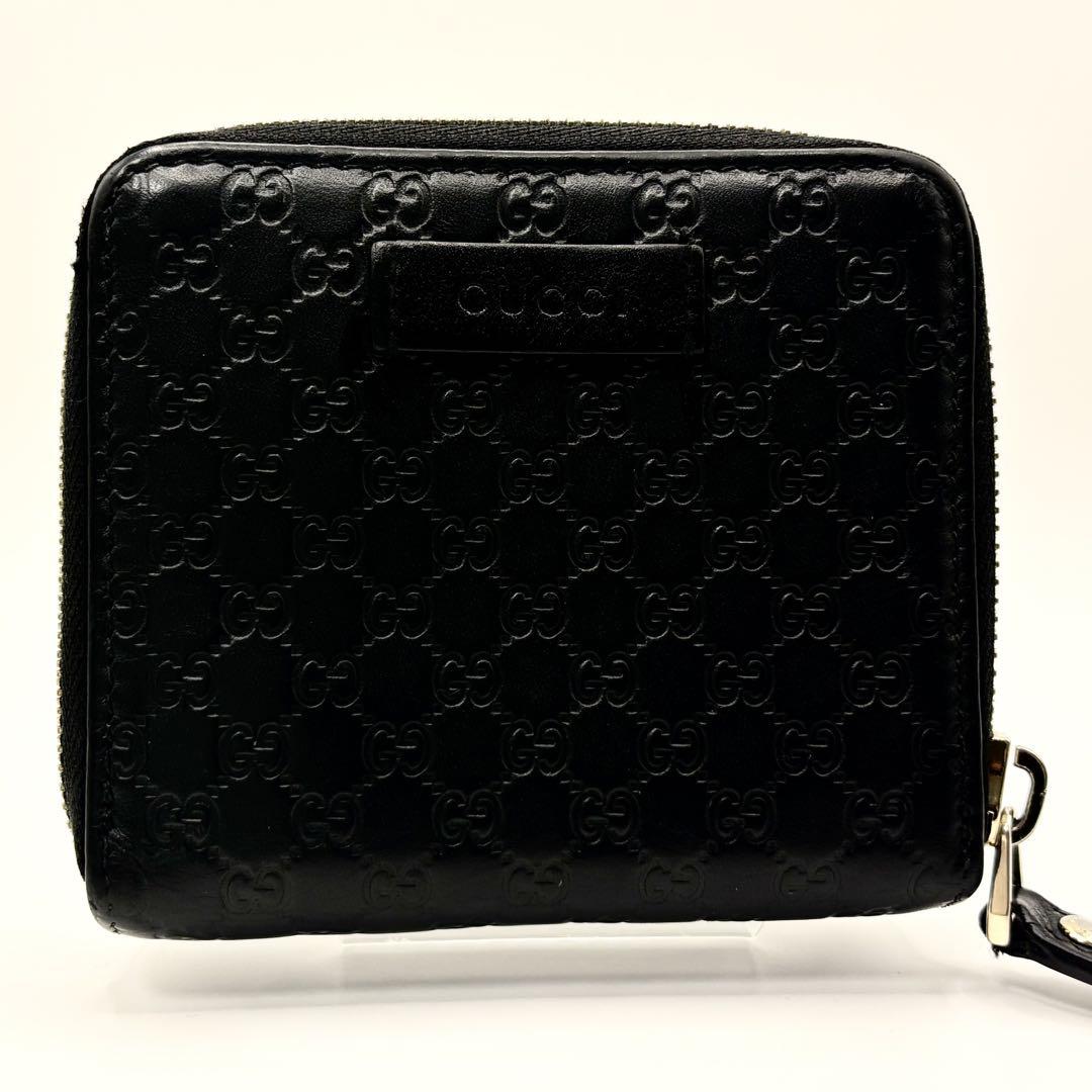 ✨極美品✨GUCCI　二つ折り 財布　マイクロ グッチ シマ　ラウンドファスナー