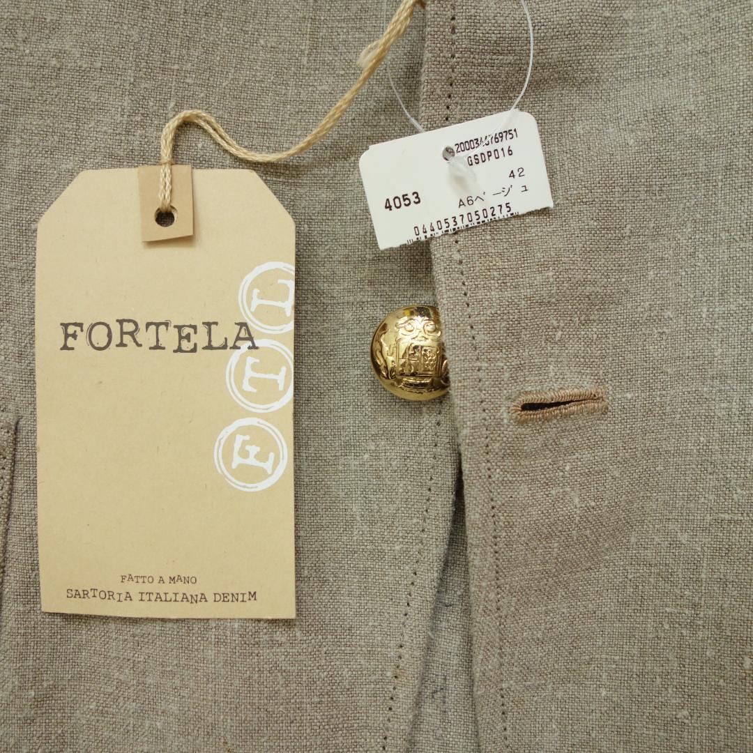 FORTELA ベージュ リネン テーラードジャケット 42