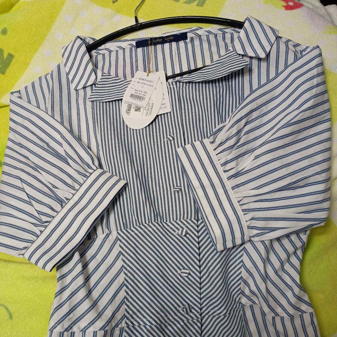 an another angelus解禁シャツストライプ柄ワンピース