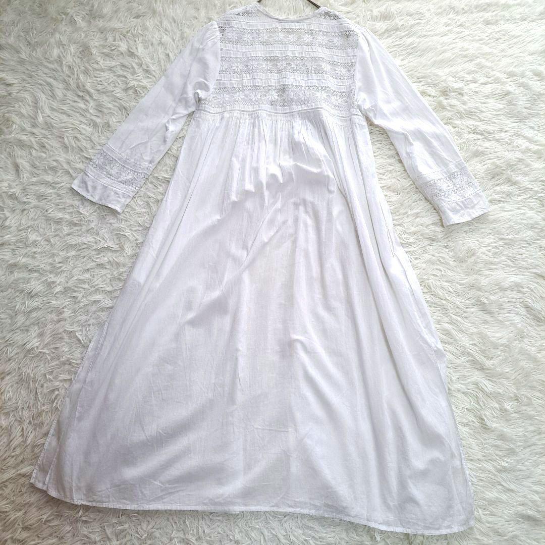 ne Quittez pa】刺繍入り長袖羽織り 白レース ワンピース - メルカリ