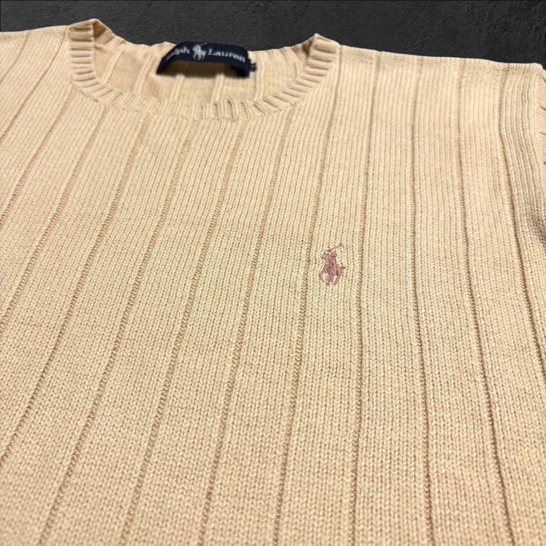 【希少カラー ソフトベージュ】 ラルフローレン 半袖ニット　NO3288 Ralph Lauren - 【希少カラー ソフトベージュ】 ラルフローレン