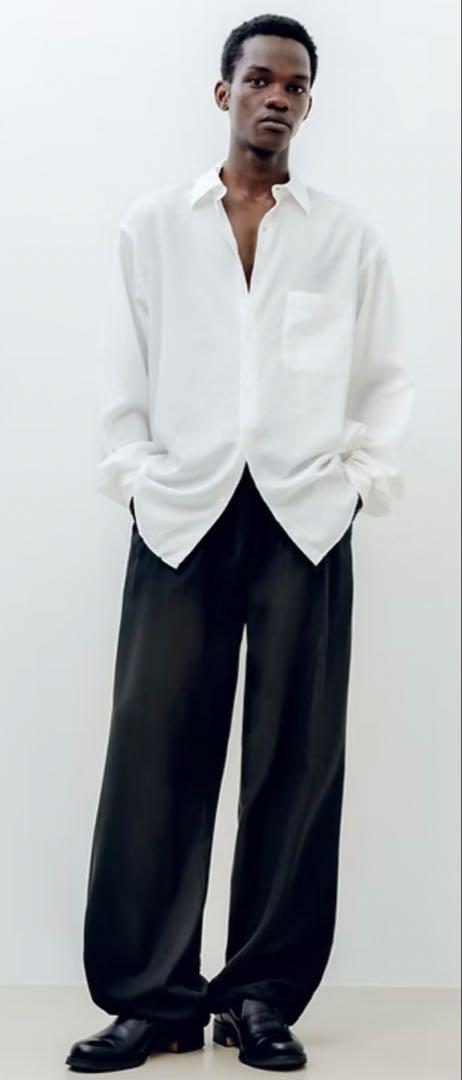 WOOL TROPICAL 2TUCK EASY WIDE TROUSERS