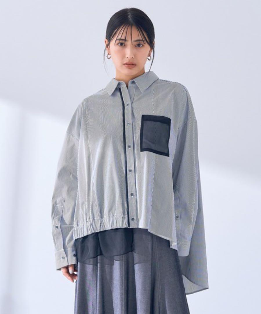 Editt by YECCA VECCA シアーMIXアシメシャツ