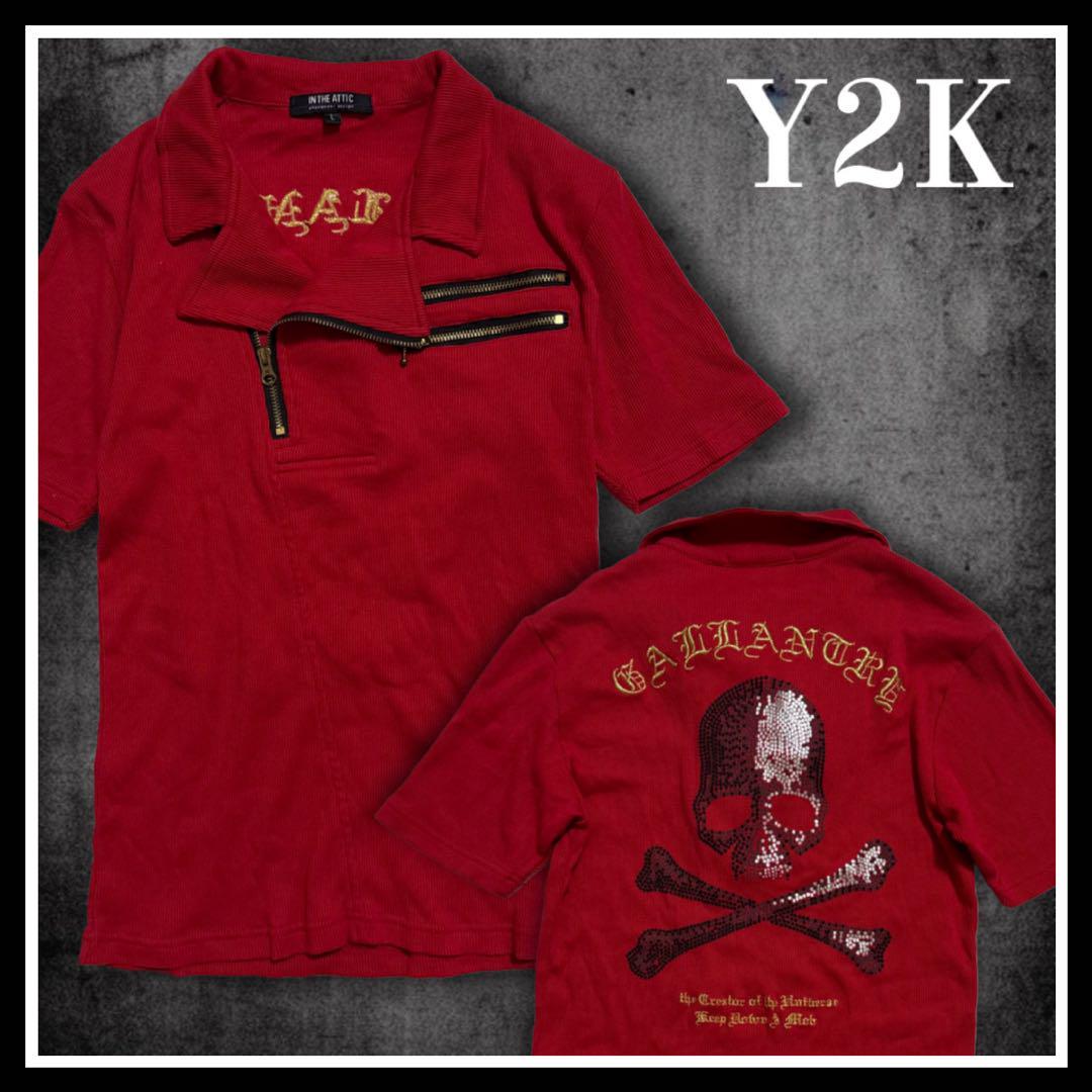 【送料込】GLAVIL スカル 十字架 DARK RED RUM 系 Y2K 送料込】GLAVIL スカル 十字架 DARK RED RUM 系 Y2K トップス