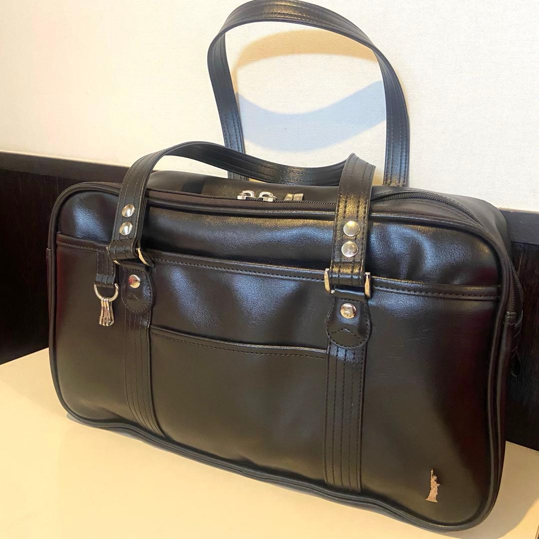 EASTBOY スクールバッグ ダークブラウン　ピンク　女神刺繍ロゴ