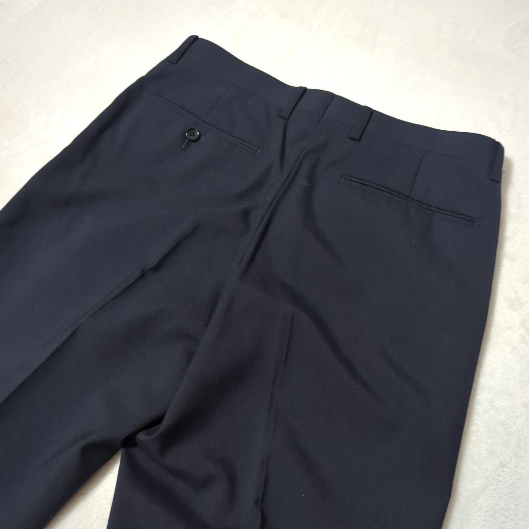 【TAKA Q】美品 ネイビー ウォッシャブル セットアップ スーツ Y7