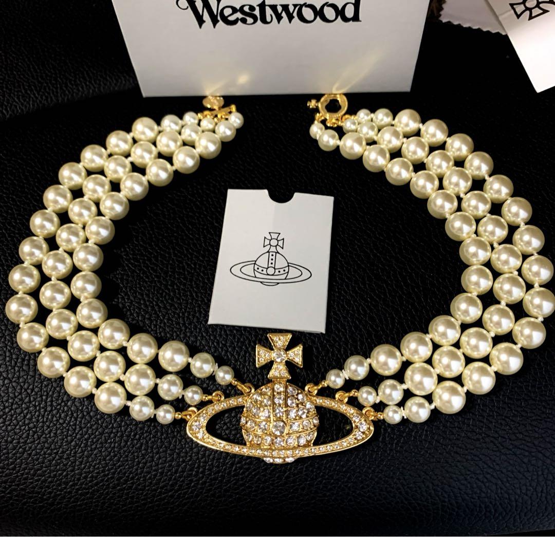 ヴィヴィアンウェストウッド　定番パールチョーカー　ゴールド Vivienne Westwood ヴィヴィアンウエストウッド ネックレス ONE
