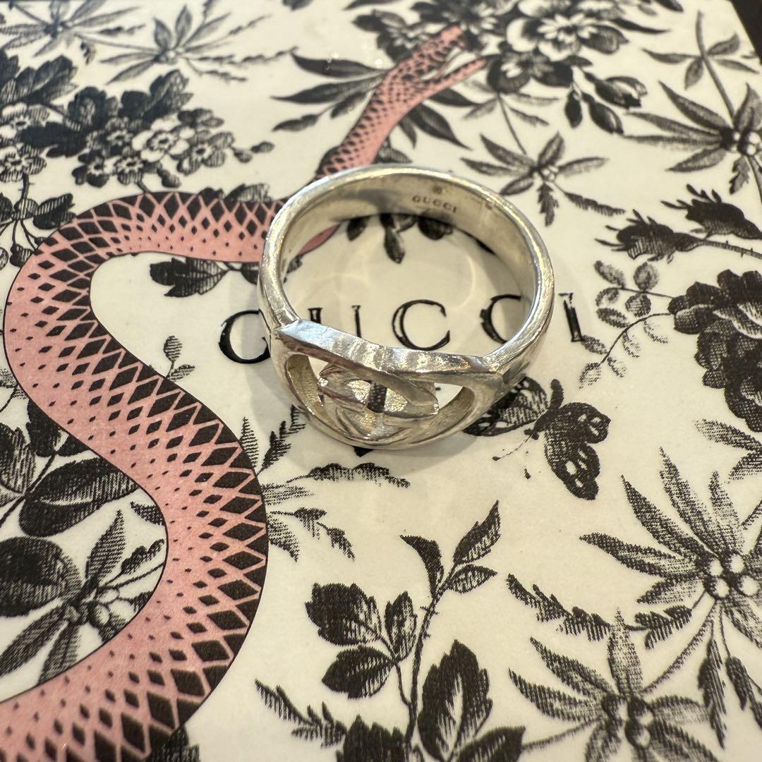 GUCCI　シルバー925インターロッキングリング　15号