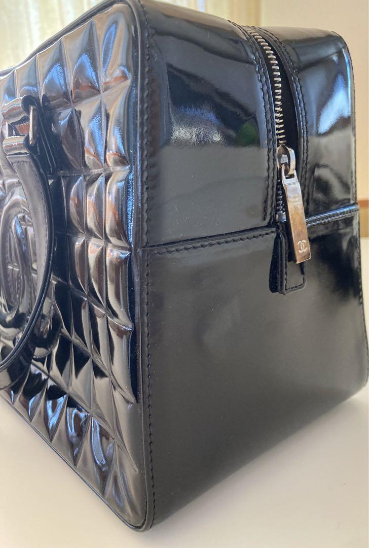 CHANEL シャネル ハンドバッグ エナメル ブラック