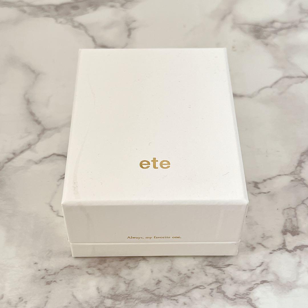 美品 ete エテ 刻印付き バー ゴールド フック ピアス 18k