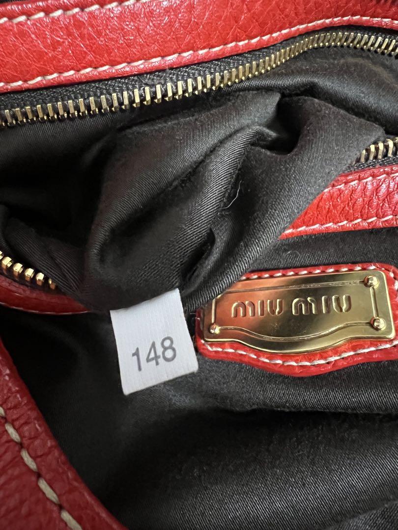 6日まで大幅値下げ良品MIU MIU レザー ハンドバッグ レッド
