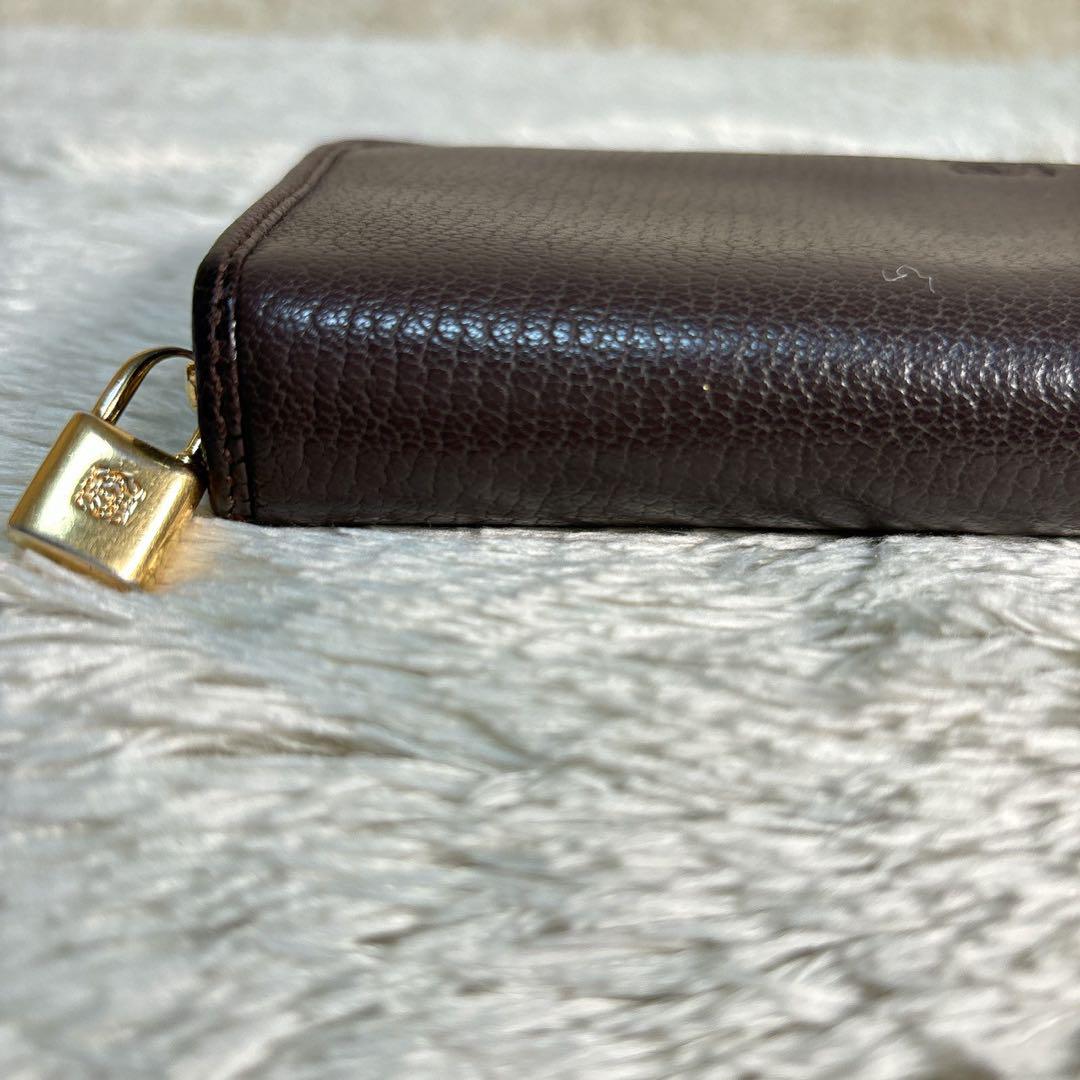 LOEWE ロエベ ブラウン レザー アナグラム　長財布　ラウンドジップ