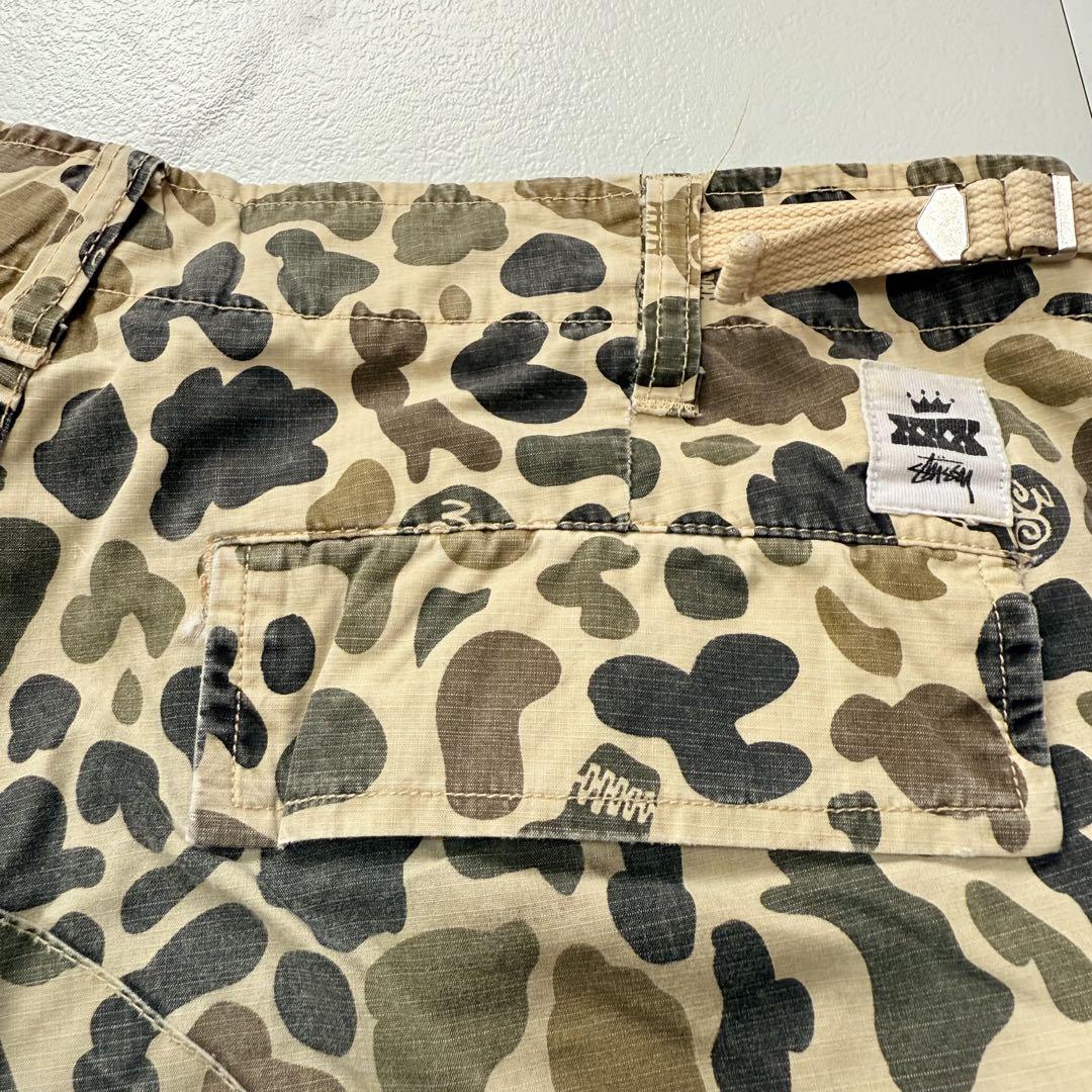 STUSSY オールド ステューシー カモフラ スカル 迷彩 ハーフパンツ　34