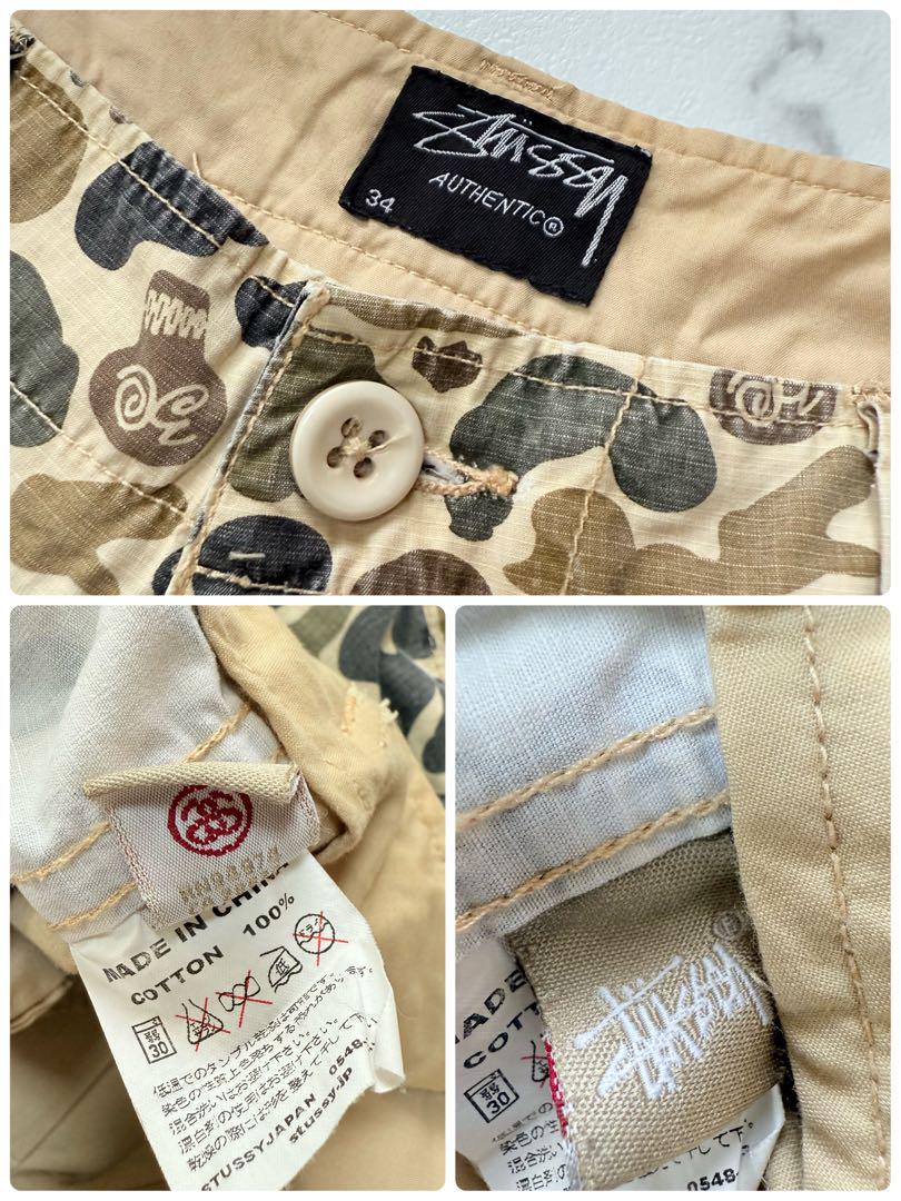 STUSSY オールド ステューシー カモフラ スカル 迷彩 ハーフパンツ　34