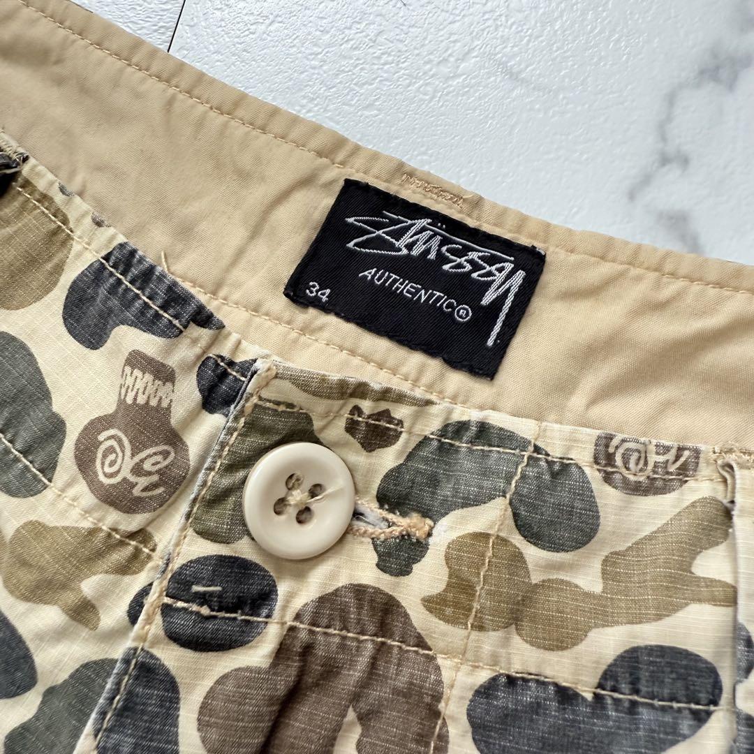 STUSSY オールド ステューシー カモフラ スカル 迷彩 ハーフパンツ　34