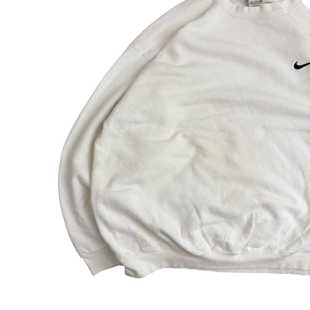 超激レアnikeナイキスウェット90s刺繍ロゴUSA製ワンポイントホワイトXXL