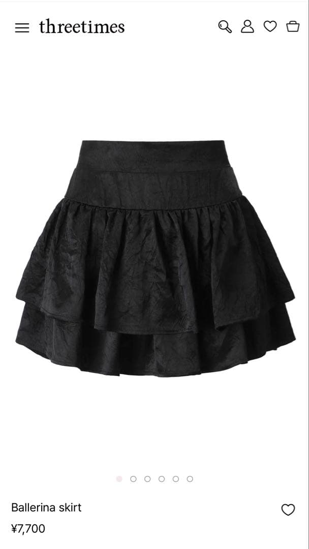 threetimes スリータイムズ スカート ブラック