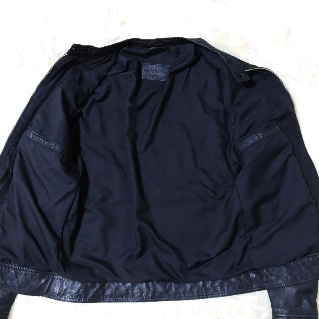 オールセインツ ライダースジャケット シングル ブラック 羊革 メンズ オールセインツ ライダースジャケット シングル ブラック 羊革 メンズ