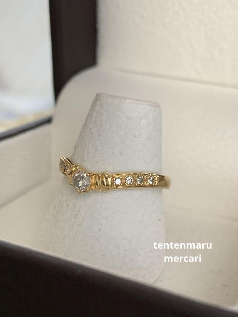 TASAKI ★ K18YG 0.18ct ダイヤモンドデザインリング ☆美品☆