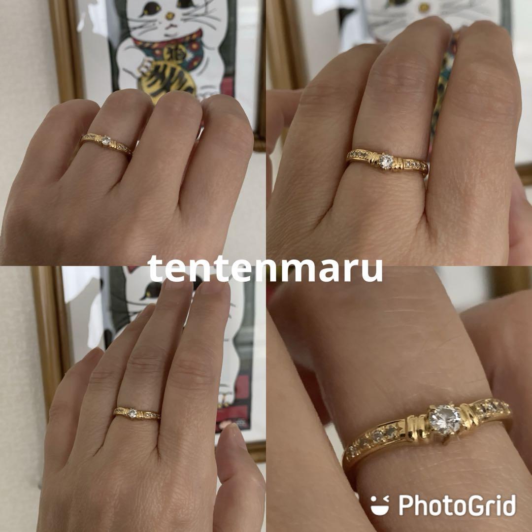 TASAKI ★ K18YG 0.18ct ダイヤモンドデザインリング ☆美品☆