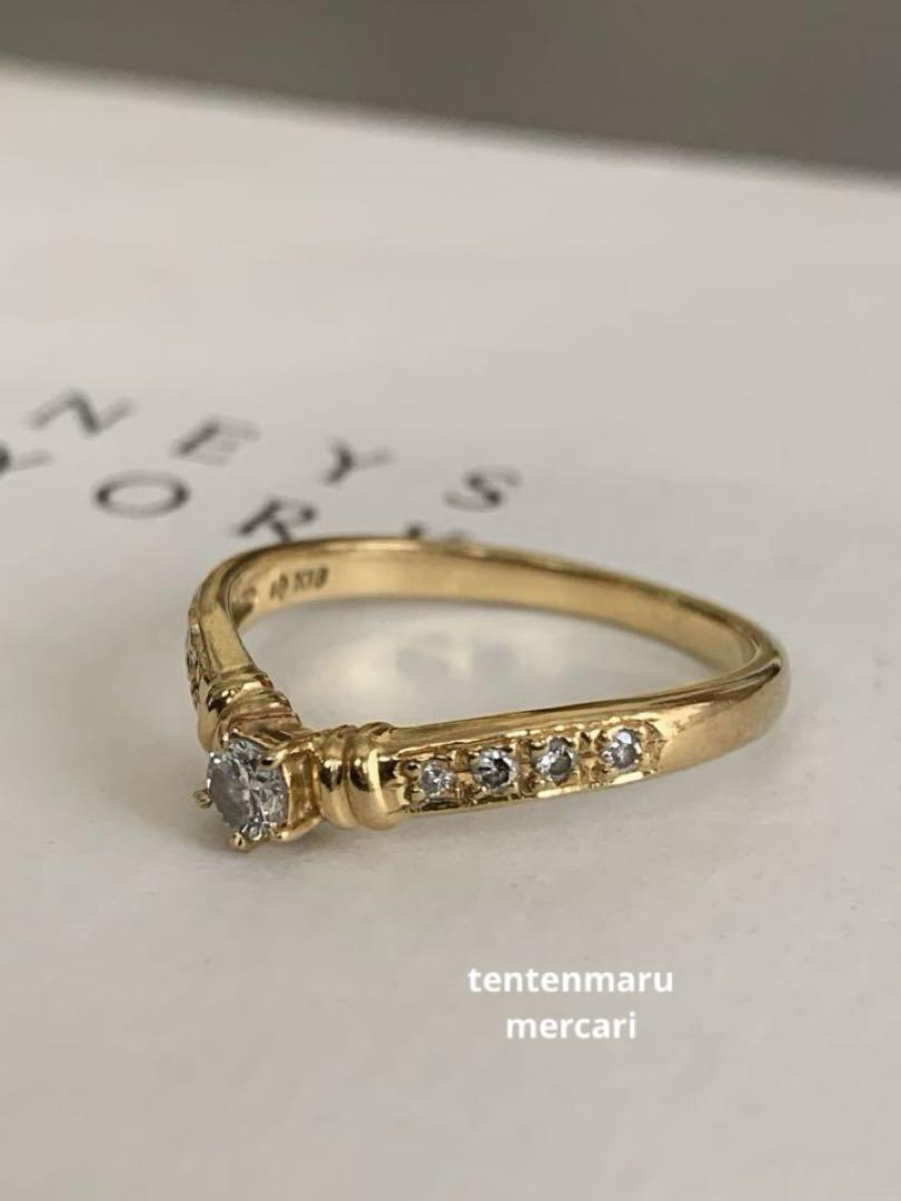 TASAKI ★ K18YG 0.18ct ダイヤモンドデザインリング ☆美品☆